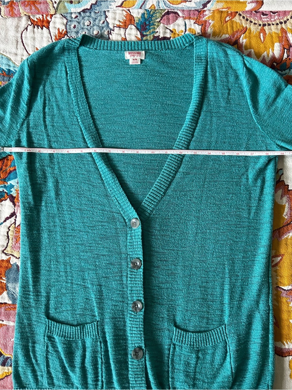 Mossimo Teal Button-Up Women's Cardigan Sweater - Picture 7 of 9